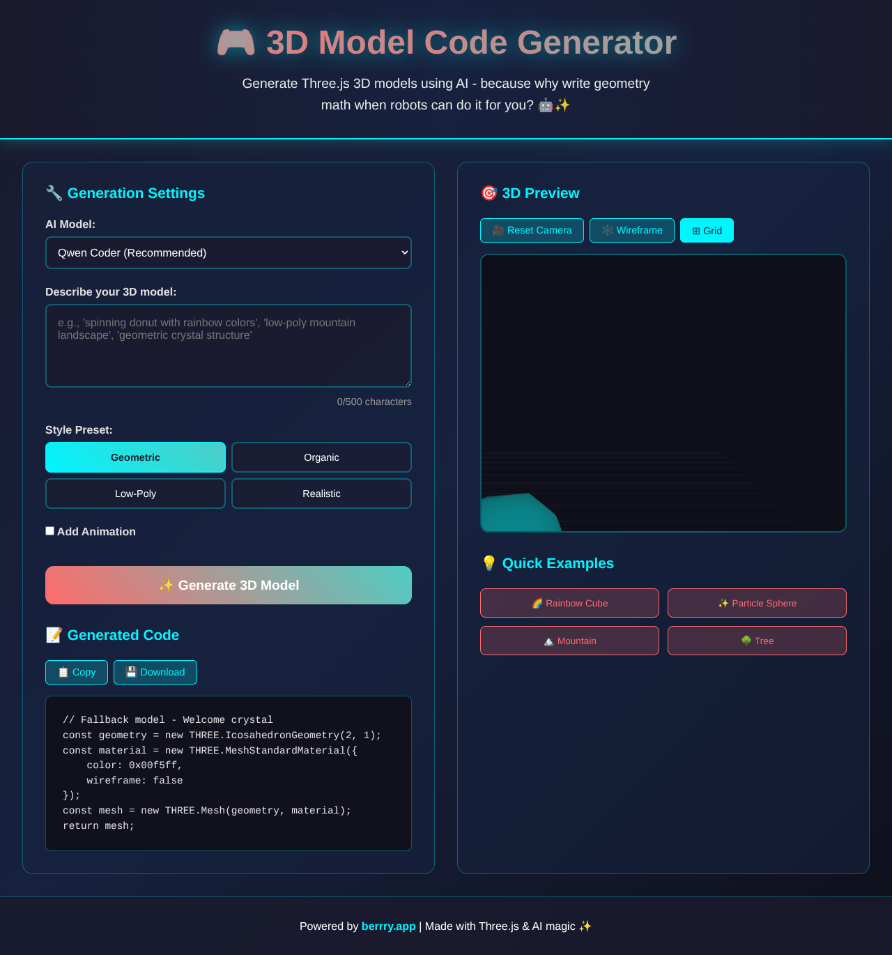 3dcodegen app