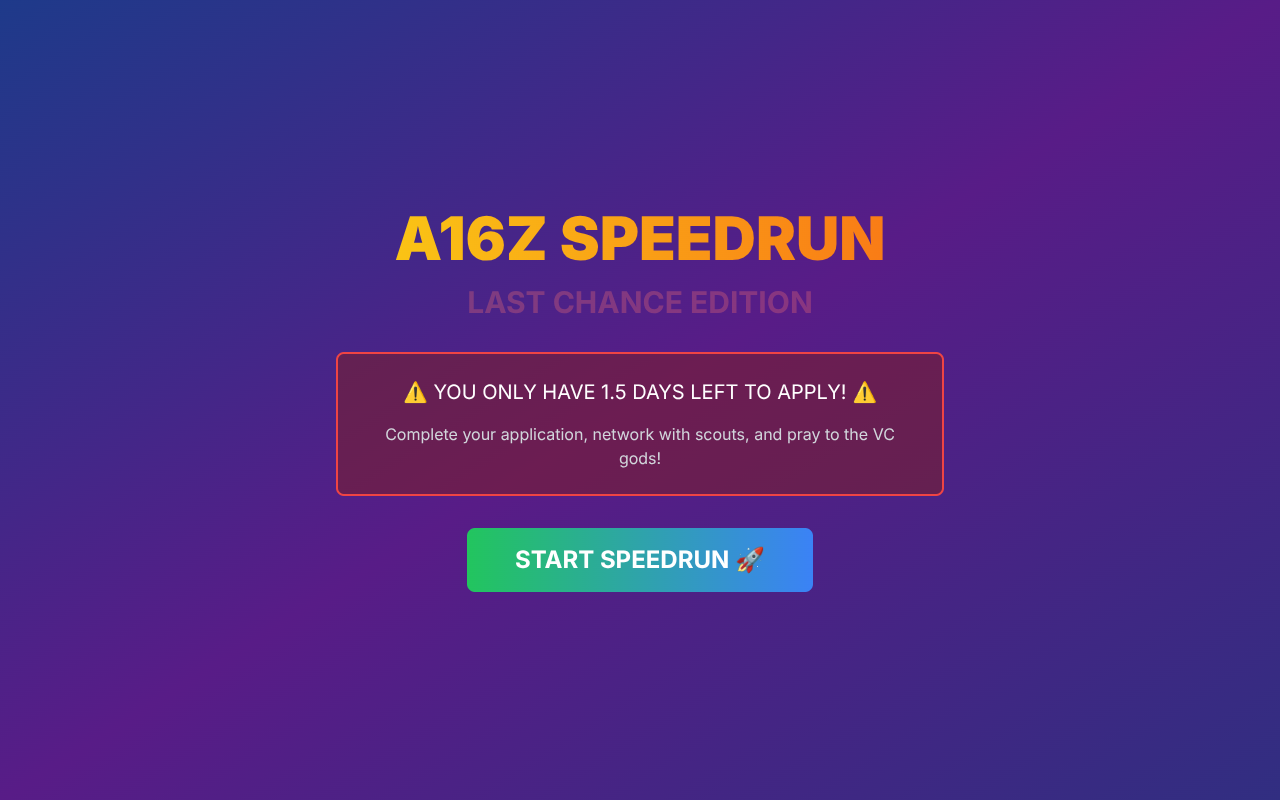 a16zspeedrun app