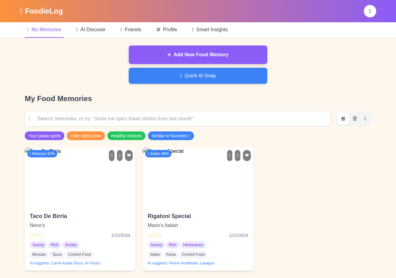 aifoodielog app