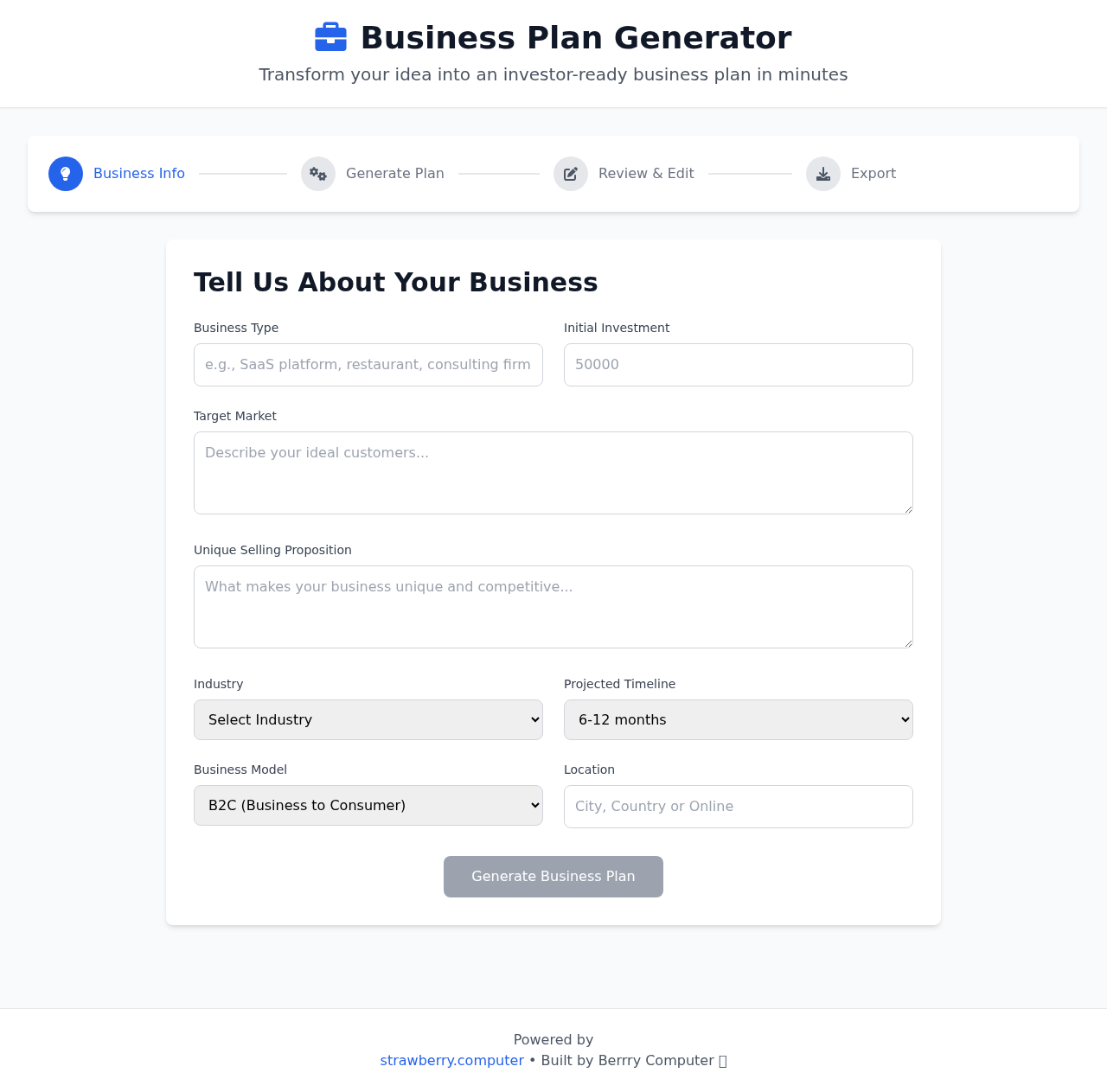 bizplangen app