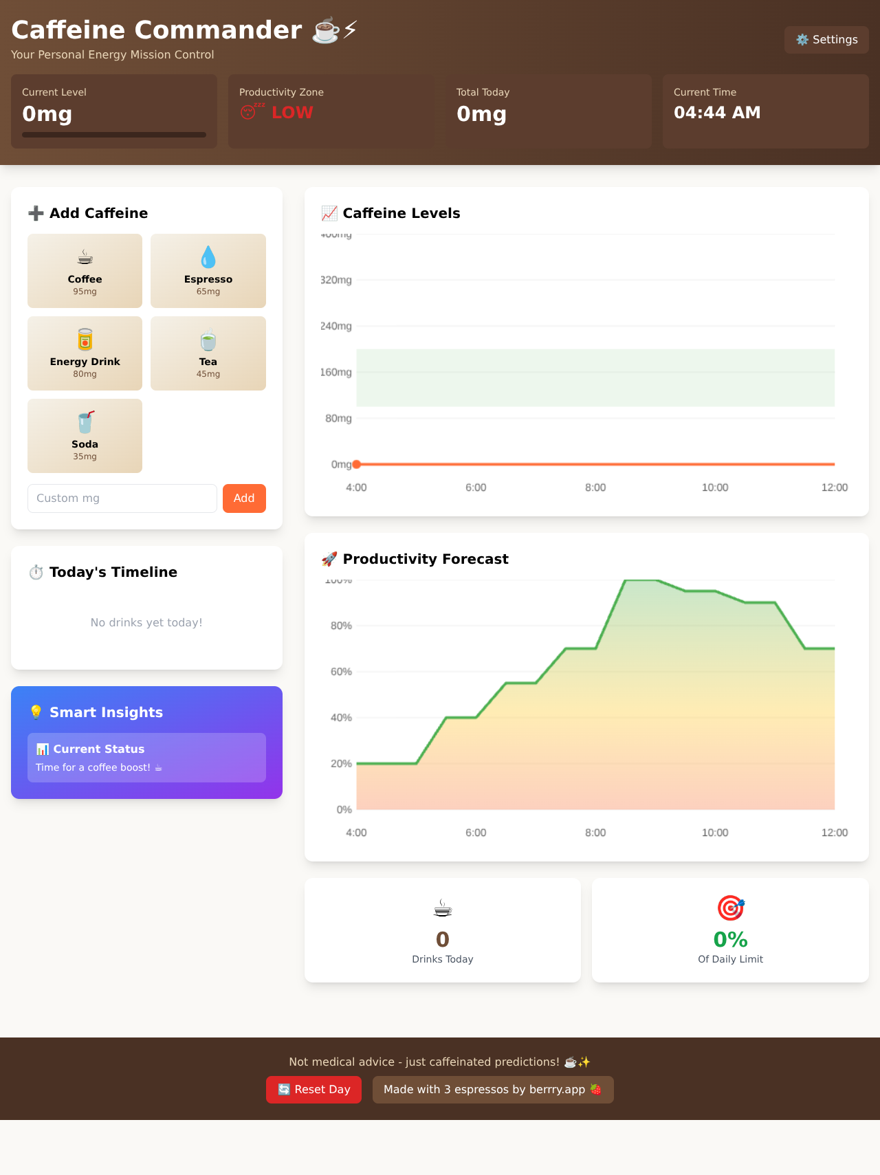 caffeinecommander app