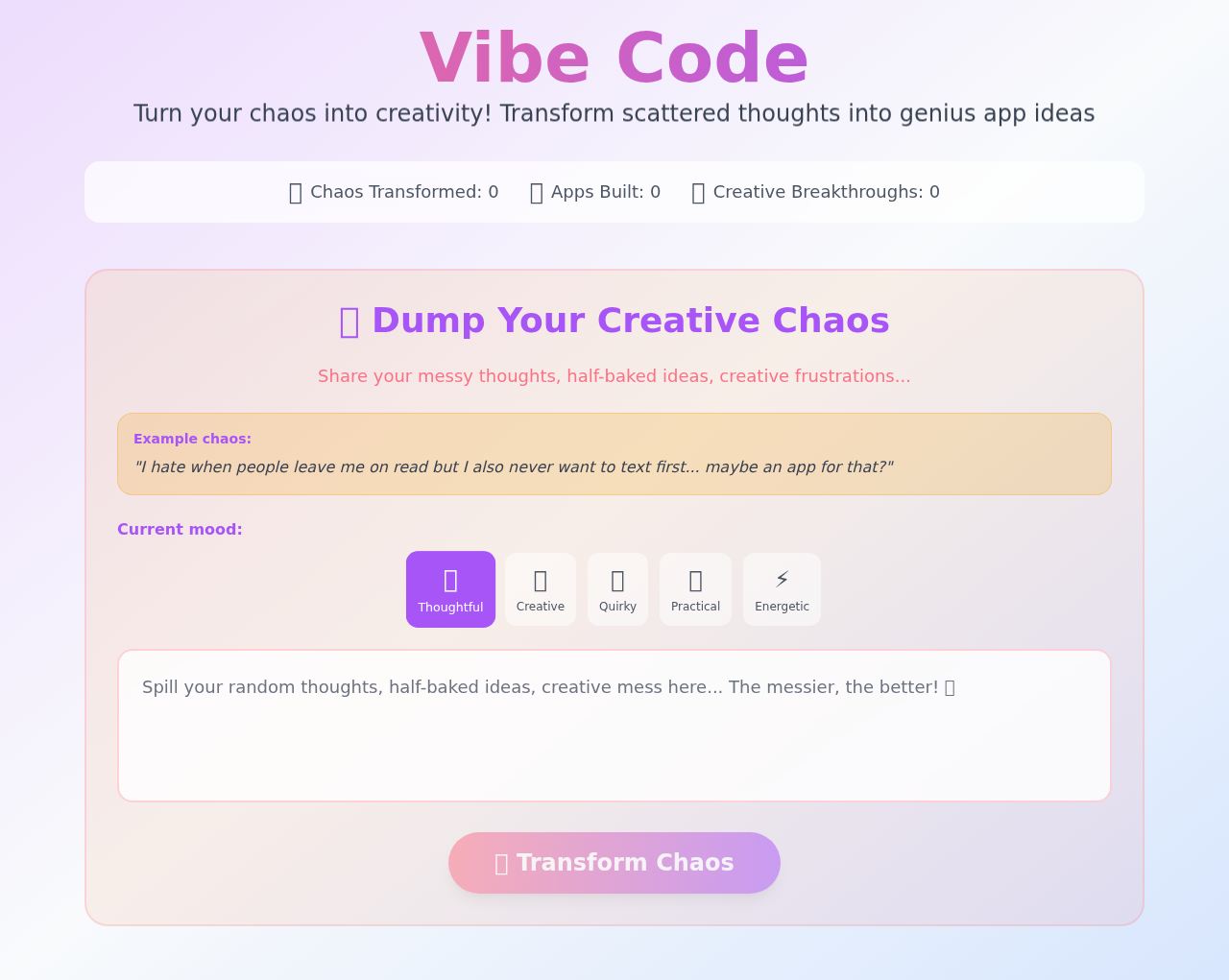 chaostocreative app