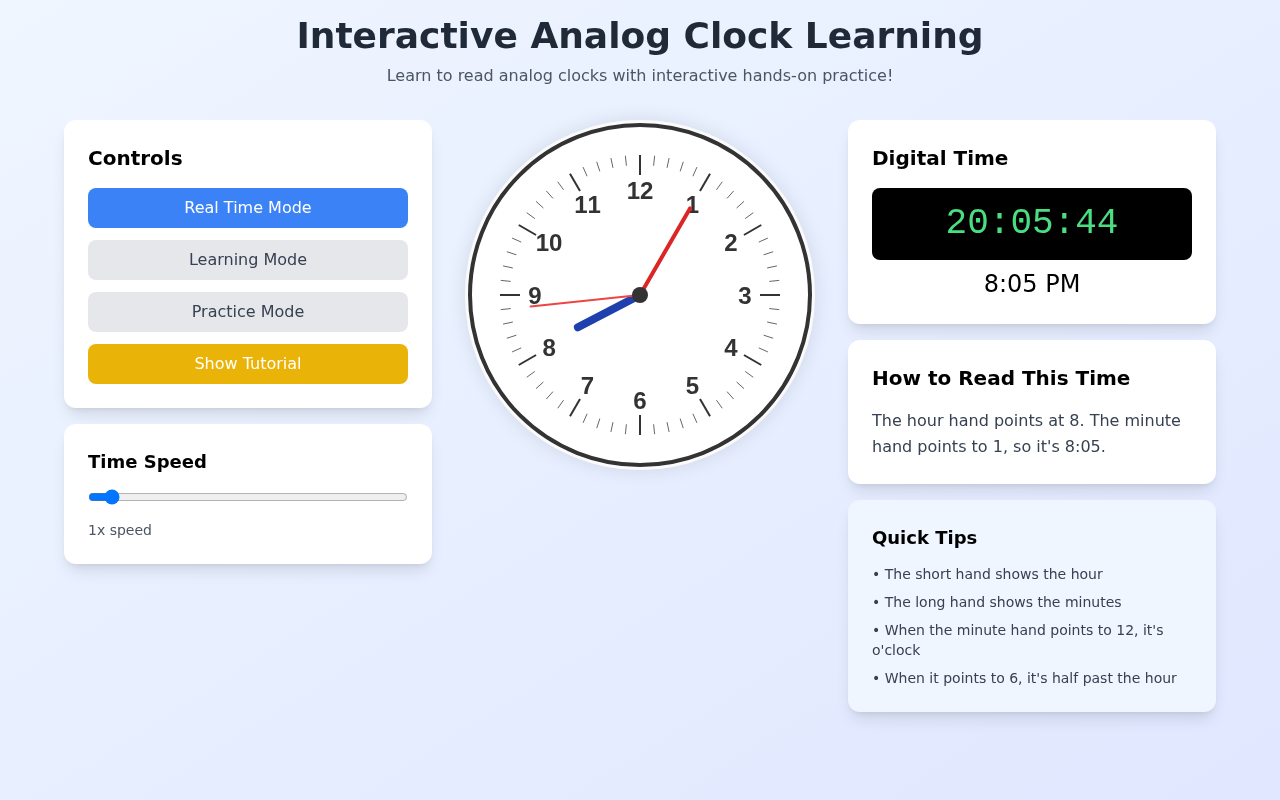 clocklearn app