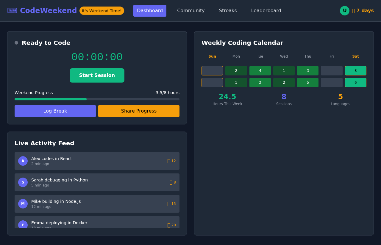 codeweekend app