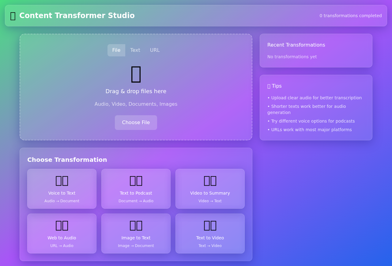 contenttransform app