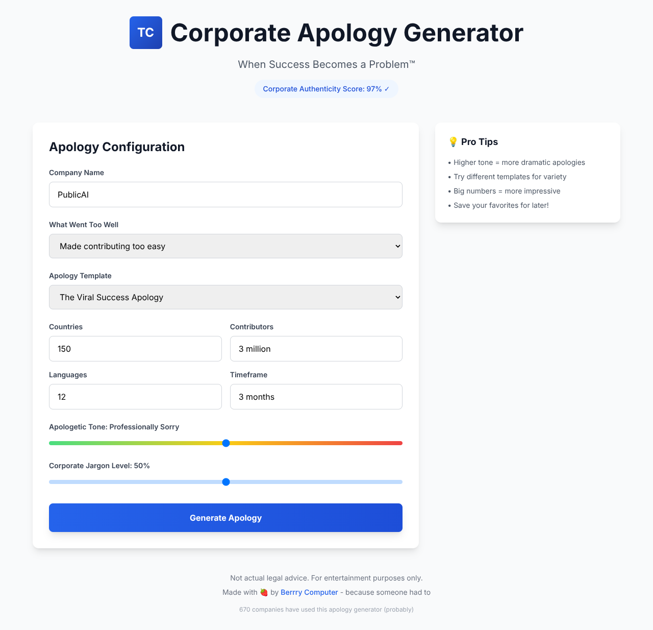corporateapology app