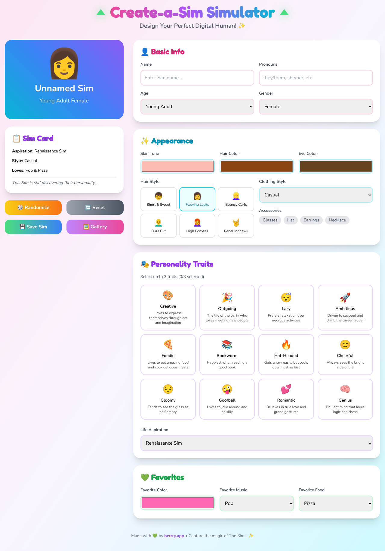 create-a-sim app