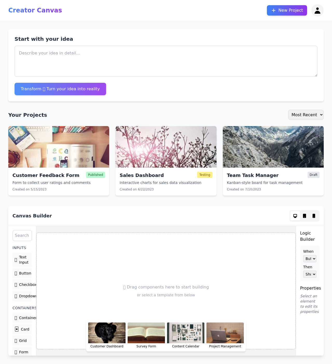 creatorcanvas app