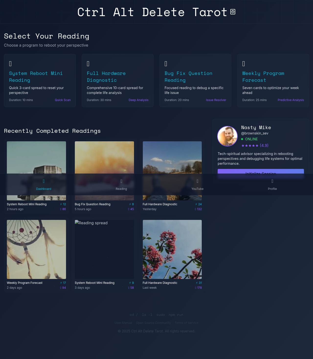 ctrlalttarot app