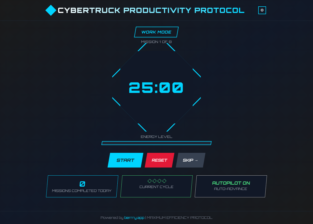 cyberpomodoro app