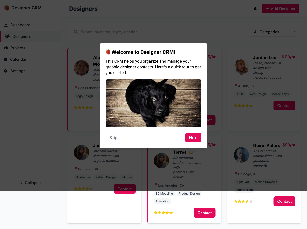 designcrm app