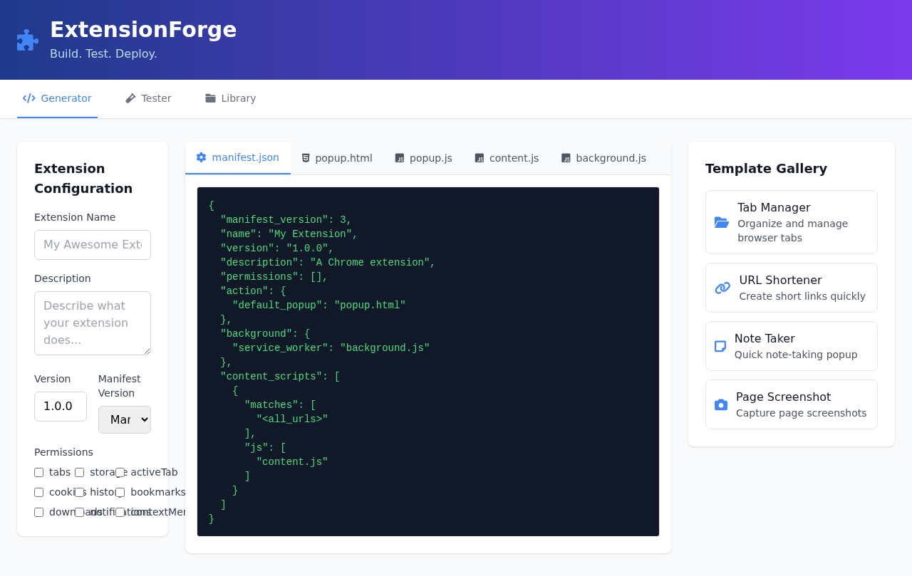 extensionforge app