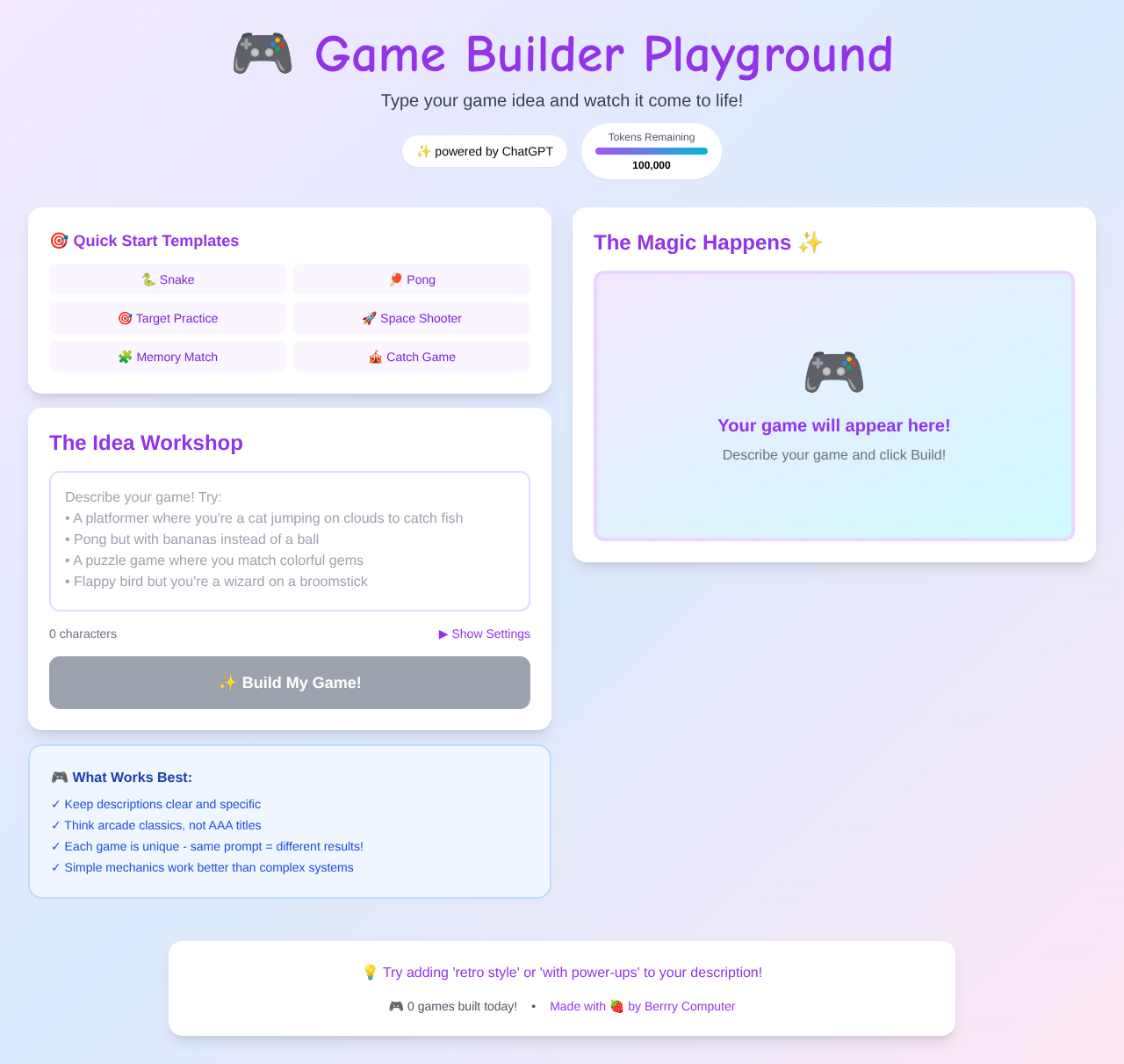 gamebuilder app