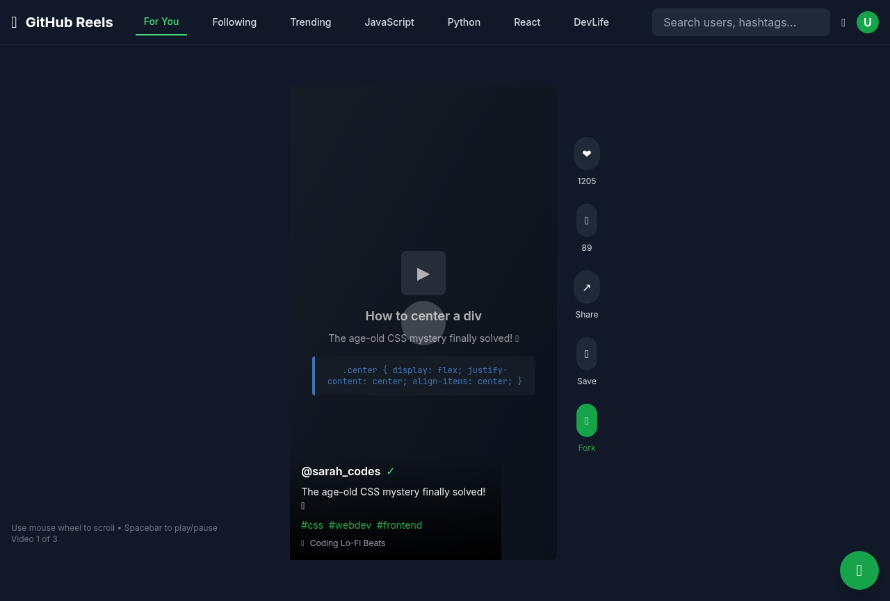 githubreels app