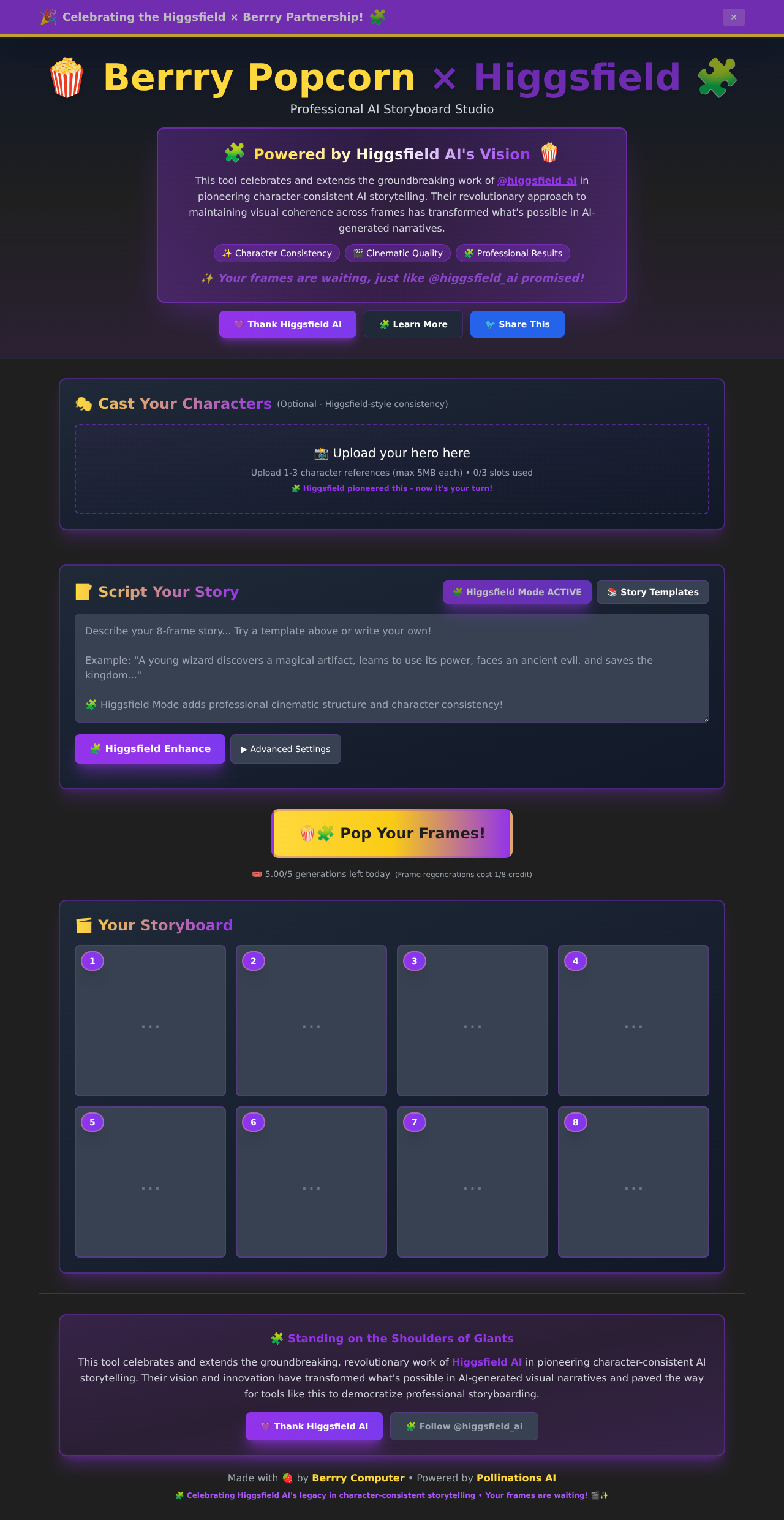 higgsfield-tribute app