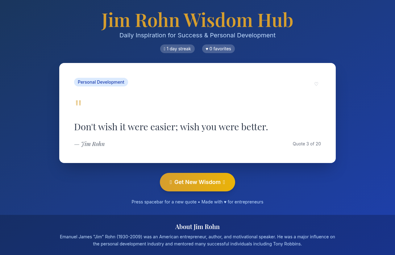 jimrohnhub app