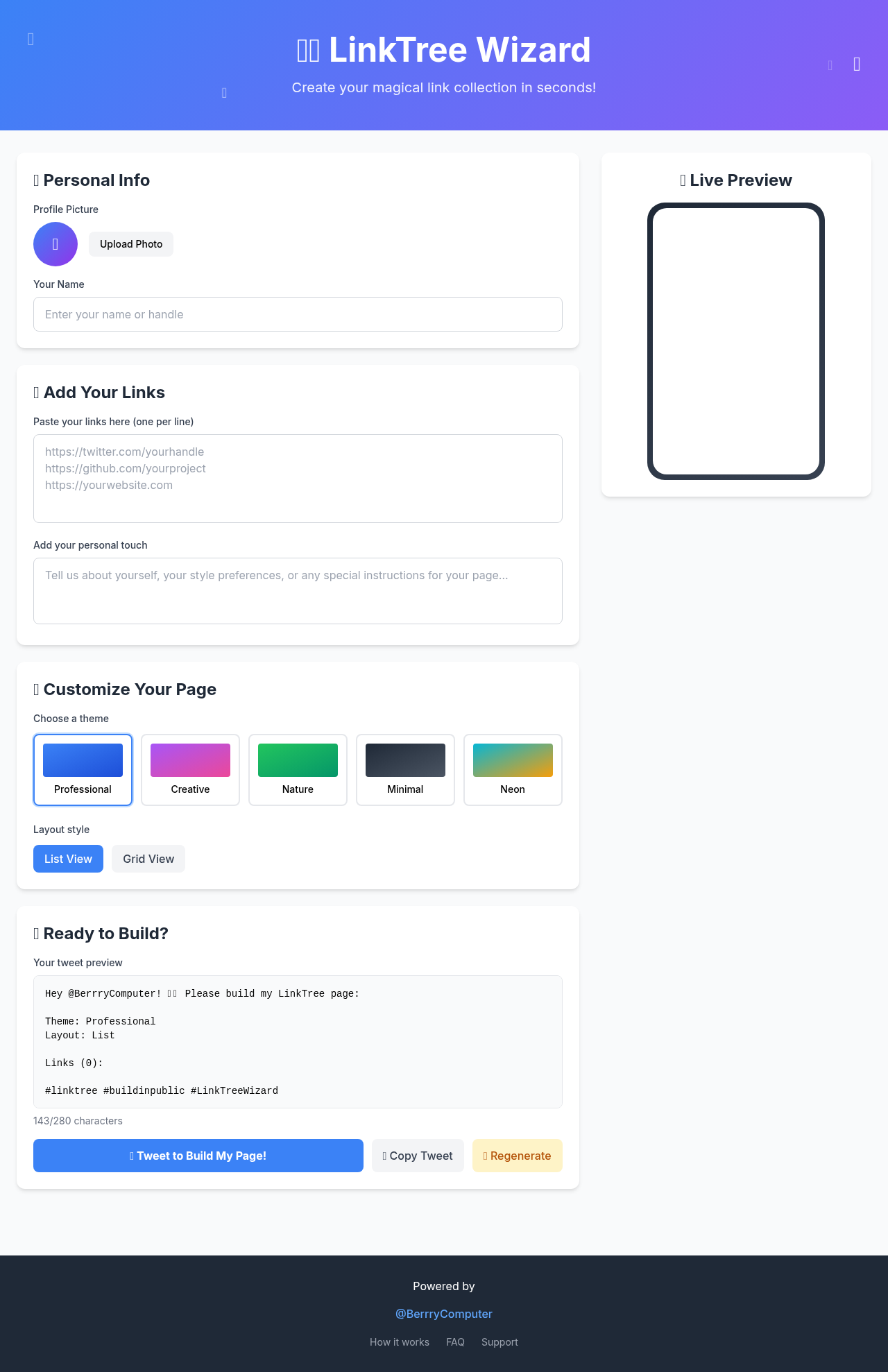 linktreewizard app