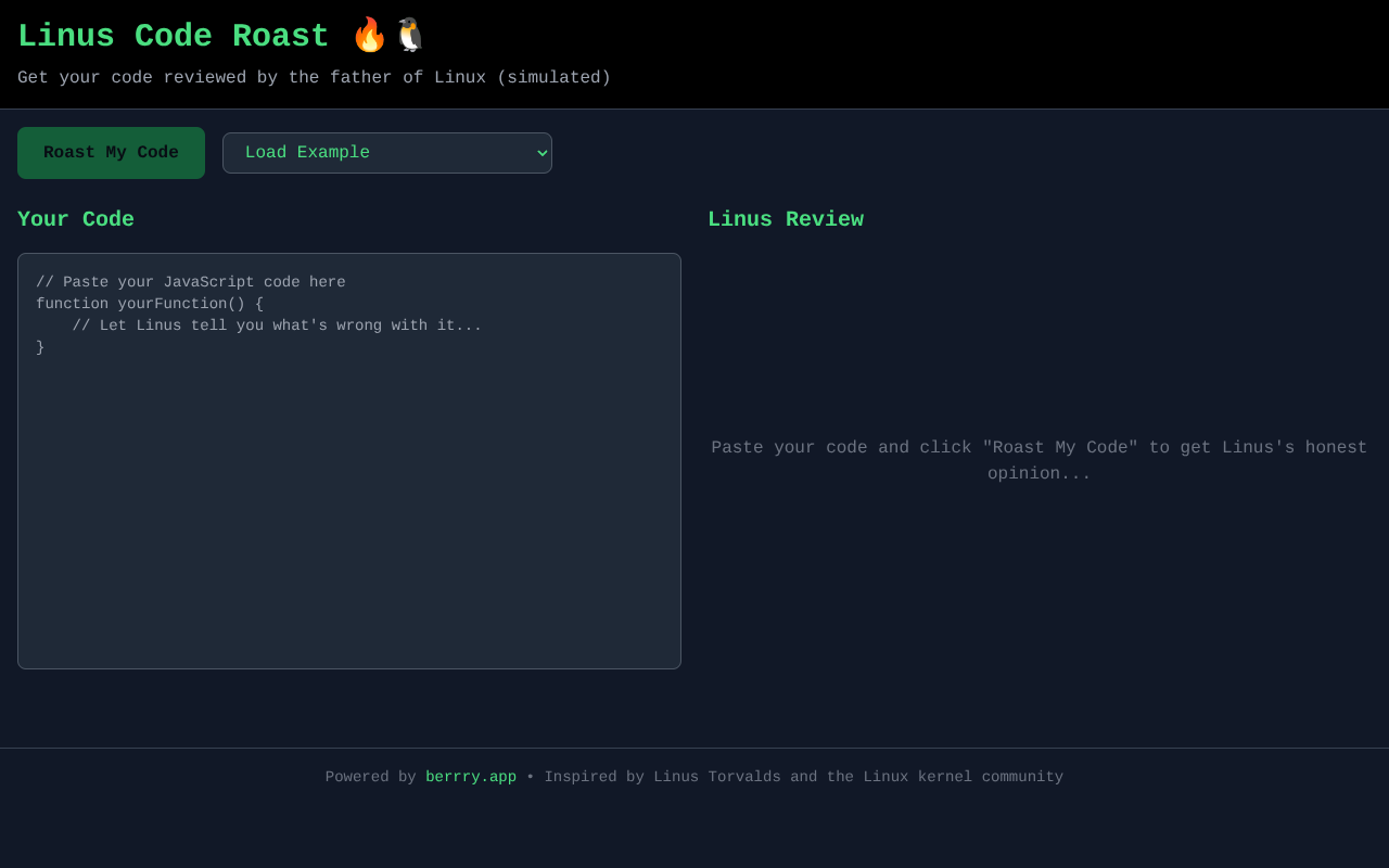 linusroast app