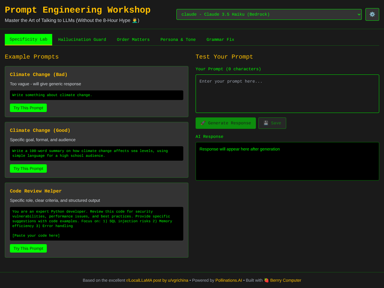 llmworkshop app
