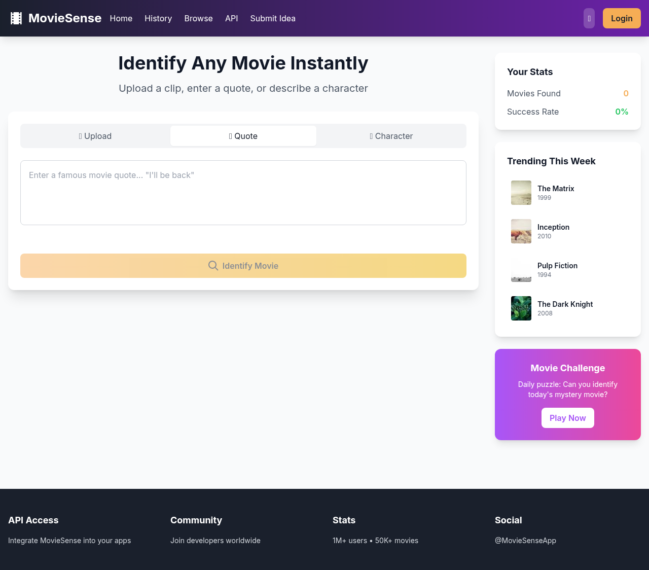 MovieSense - Movie recognition