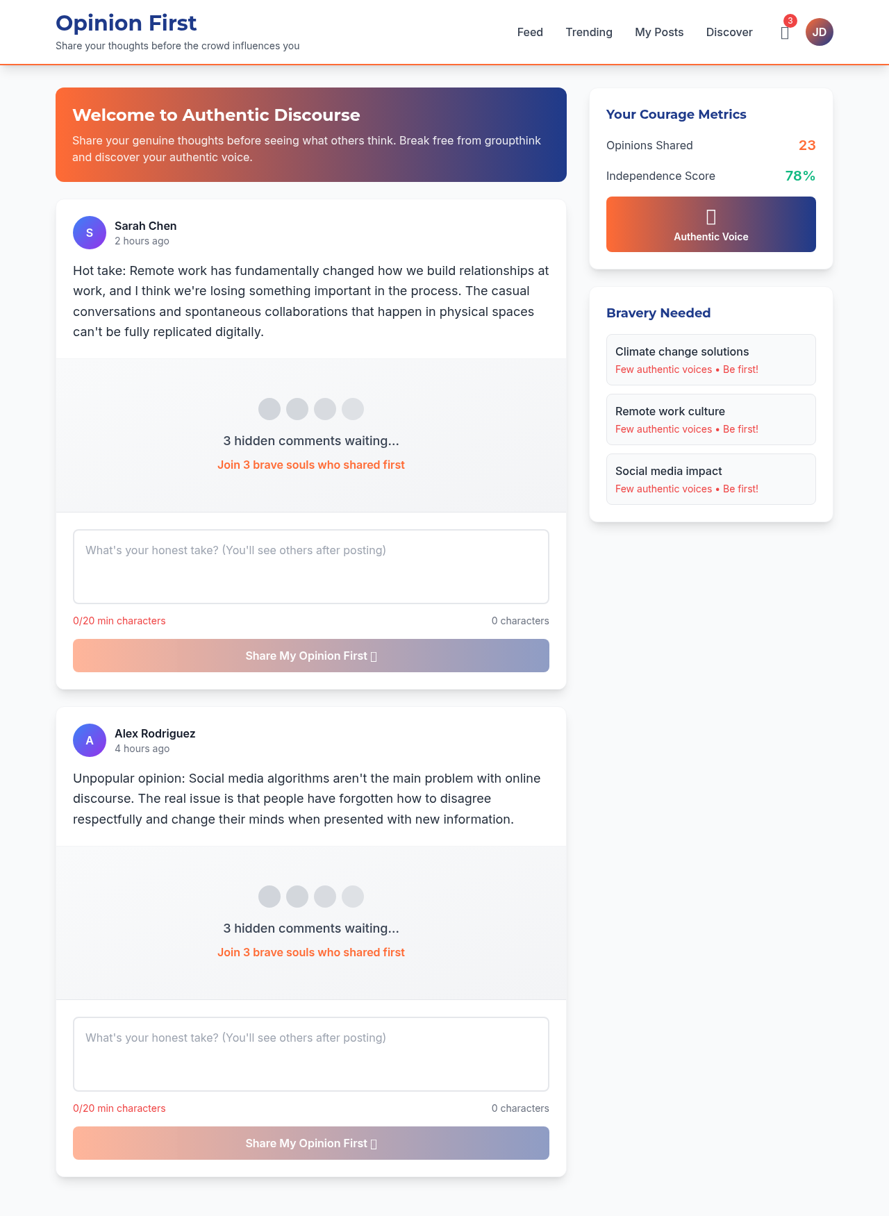 opinionfirst app