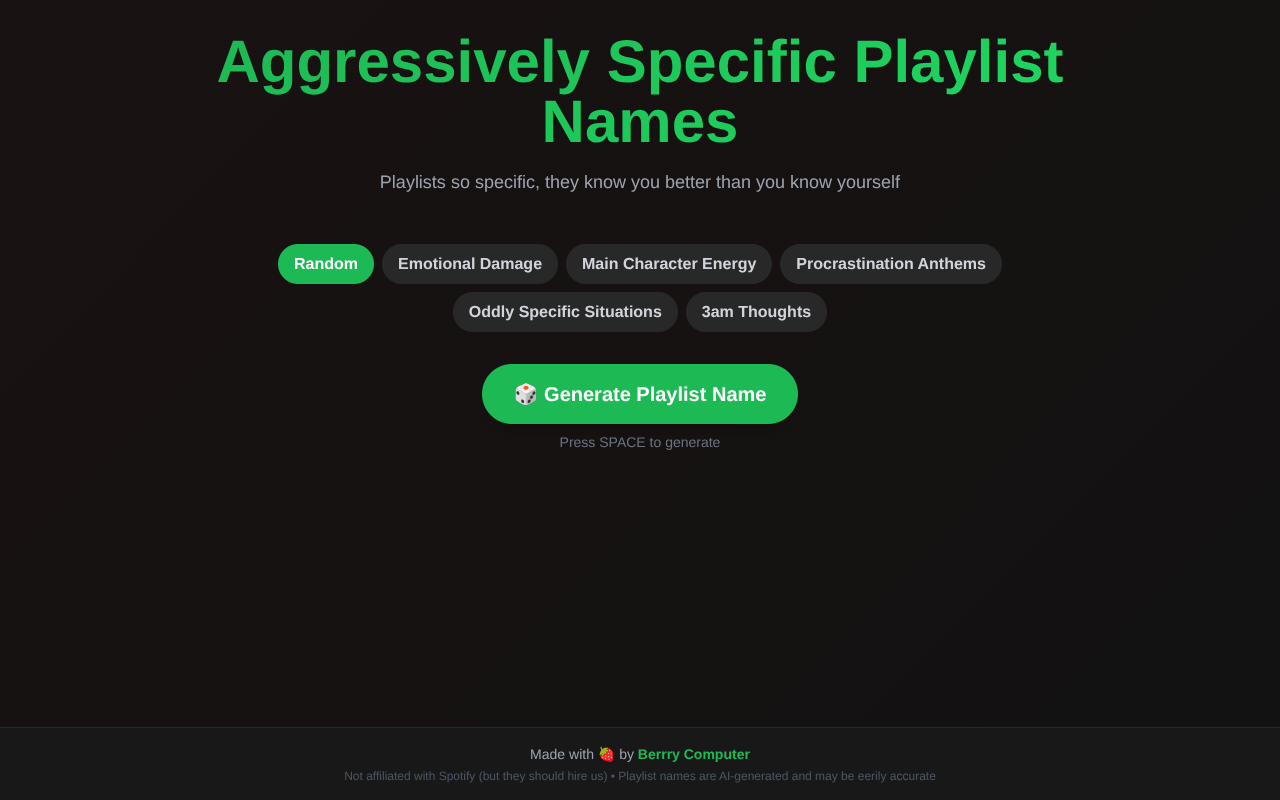 playlistnames app