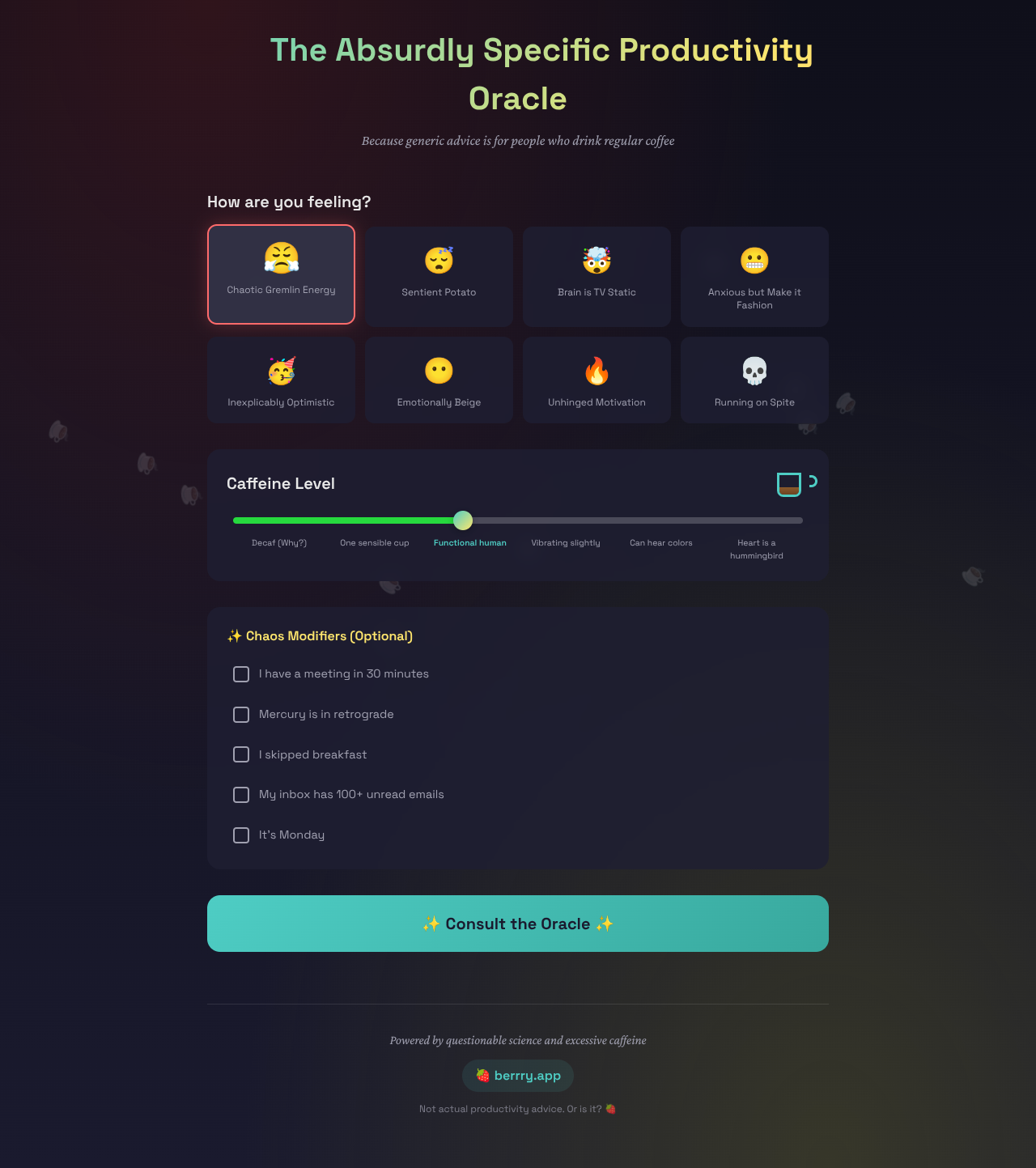 productivity-oracle app