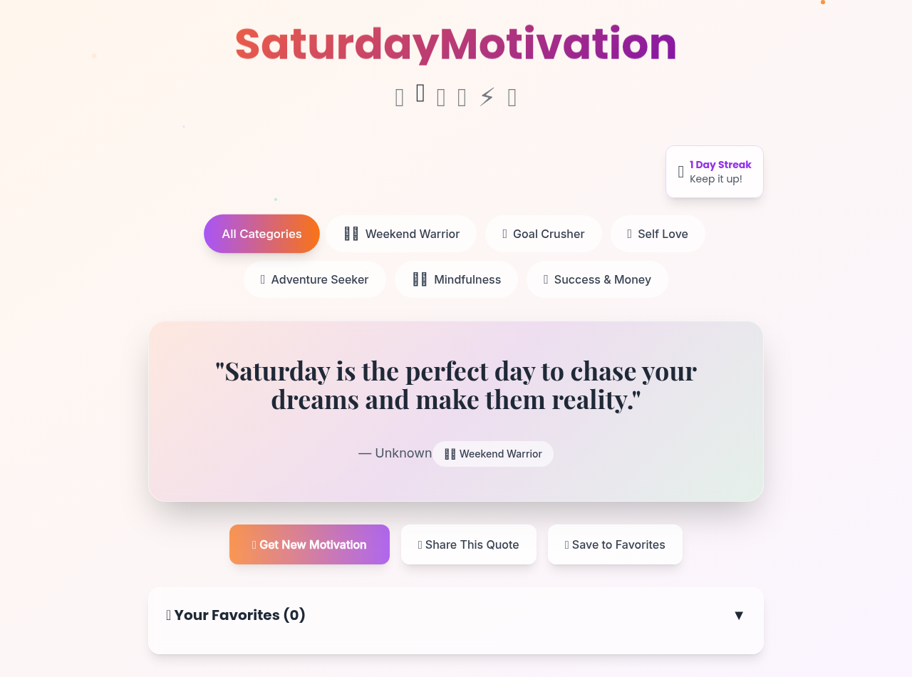saturdaymotivation app