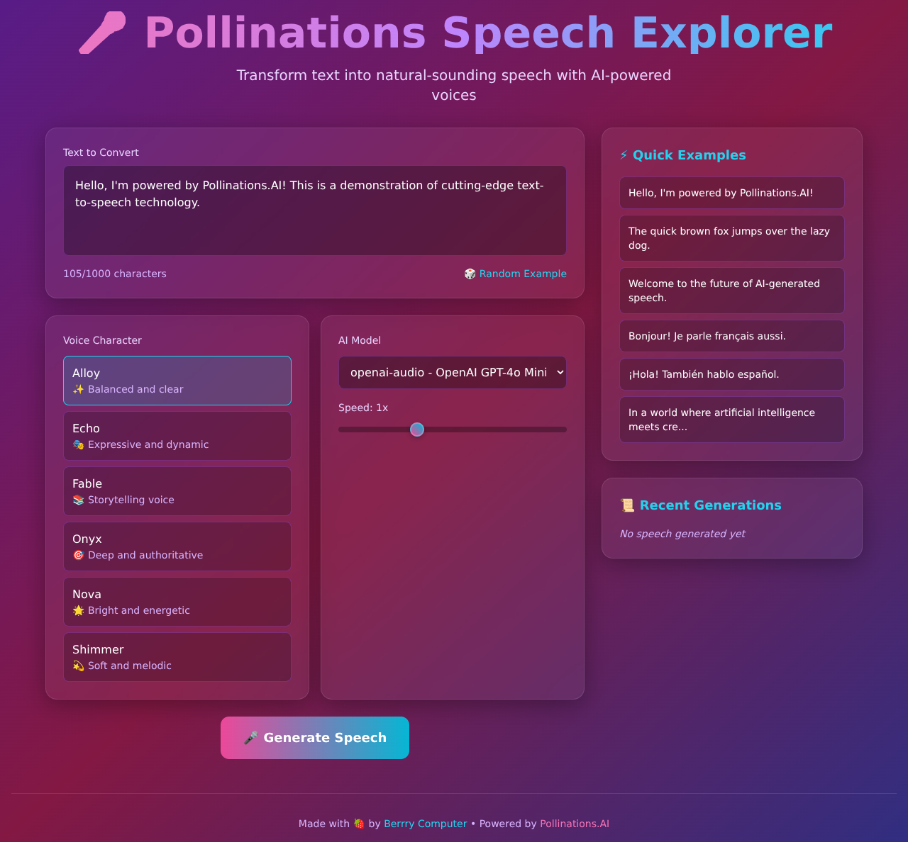 speech-demo app