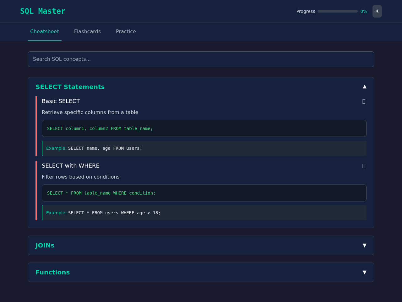 sqlmaster app