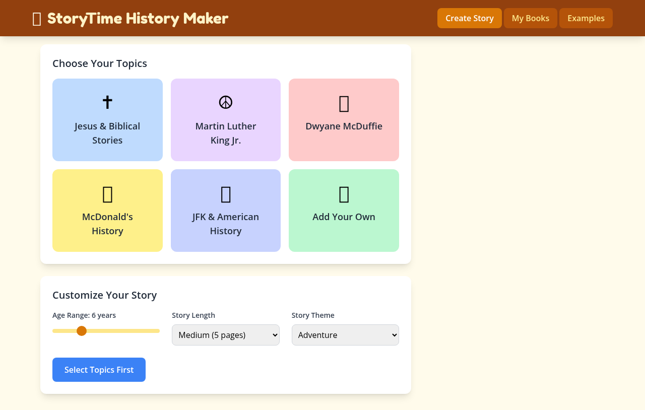 storytime-history app
