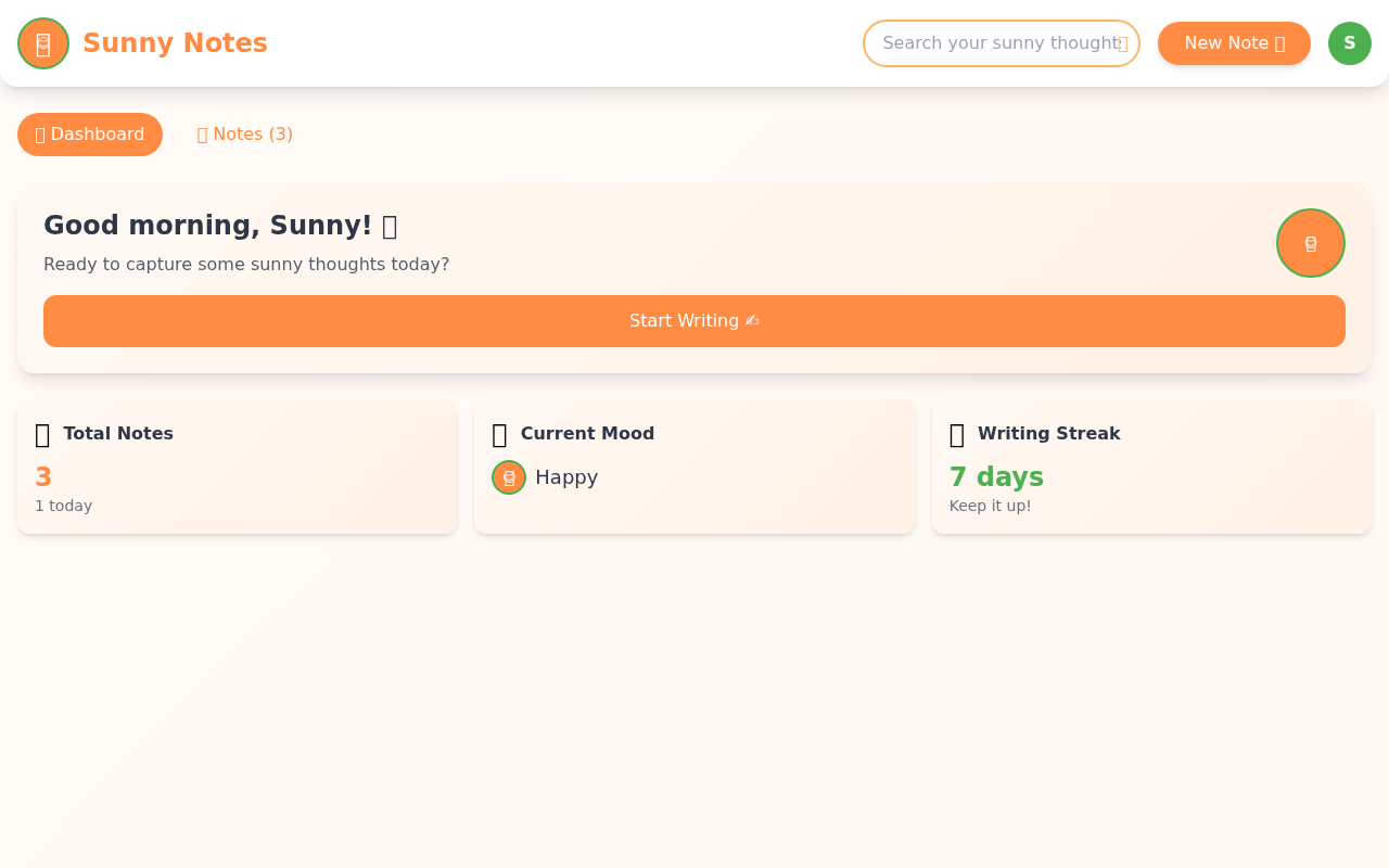 sunnynotes app