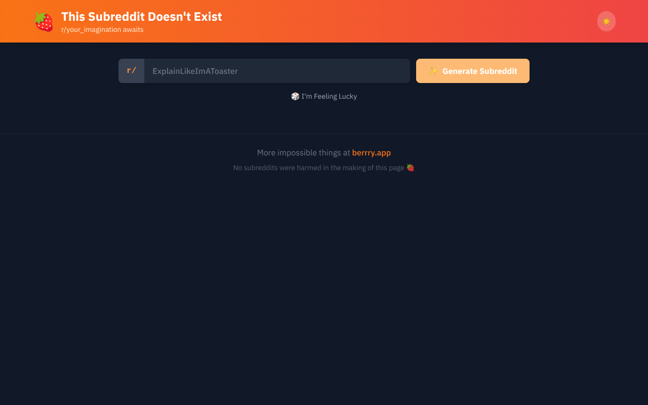 thissubredditdoesntexist app