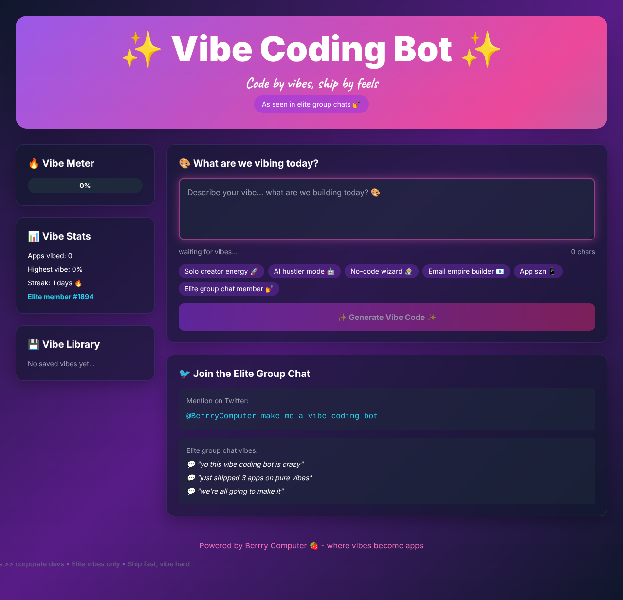 vibebot app