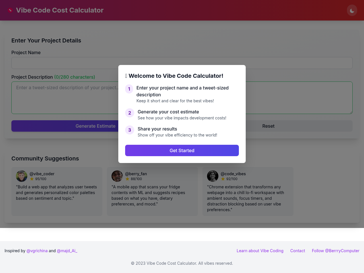 vibecalc app