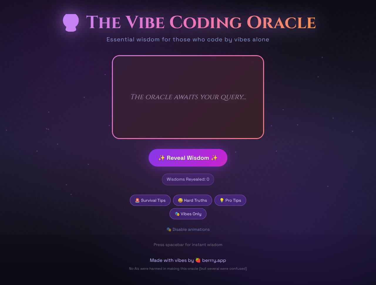 vibeoracle app