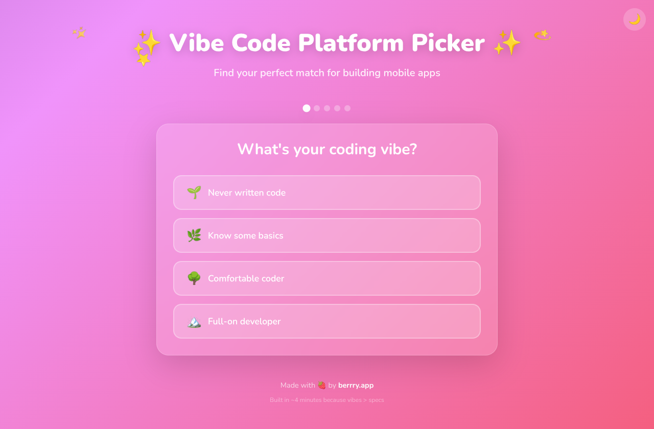 vibepicker app