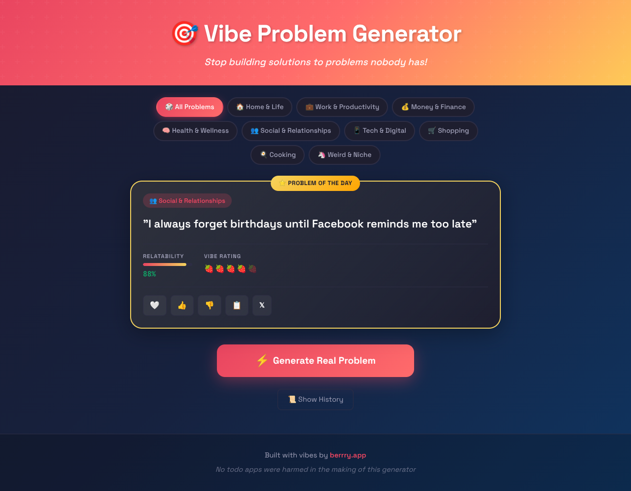 vibeproblem app