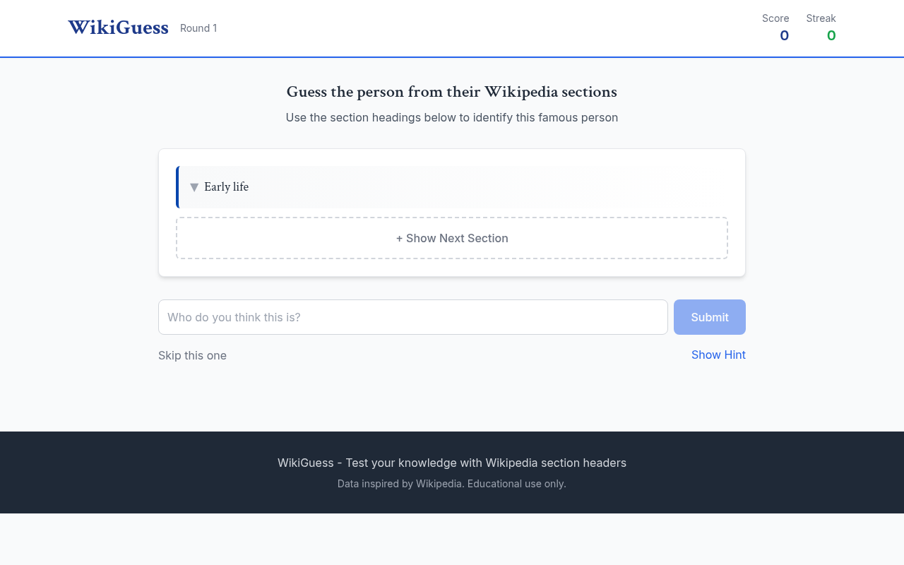 wikiguess app