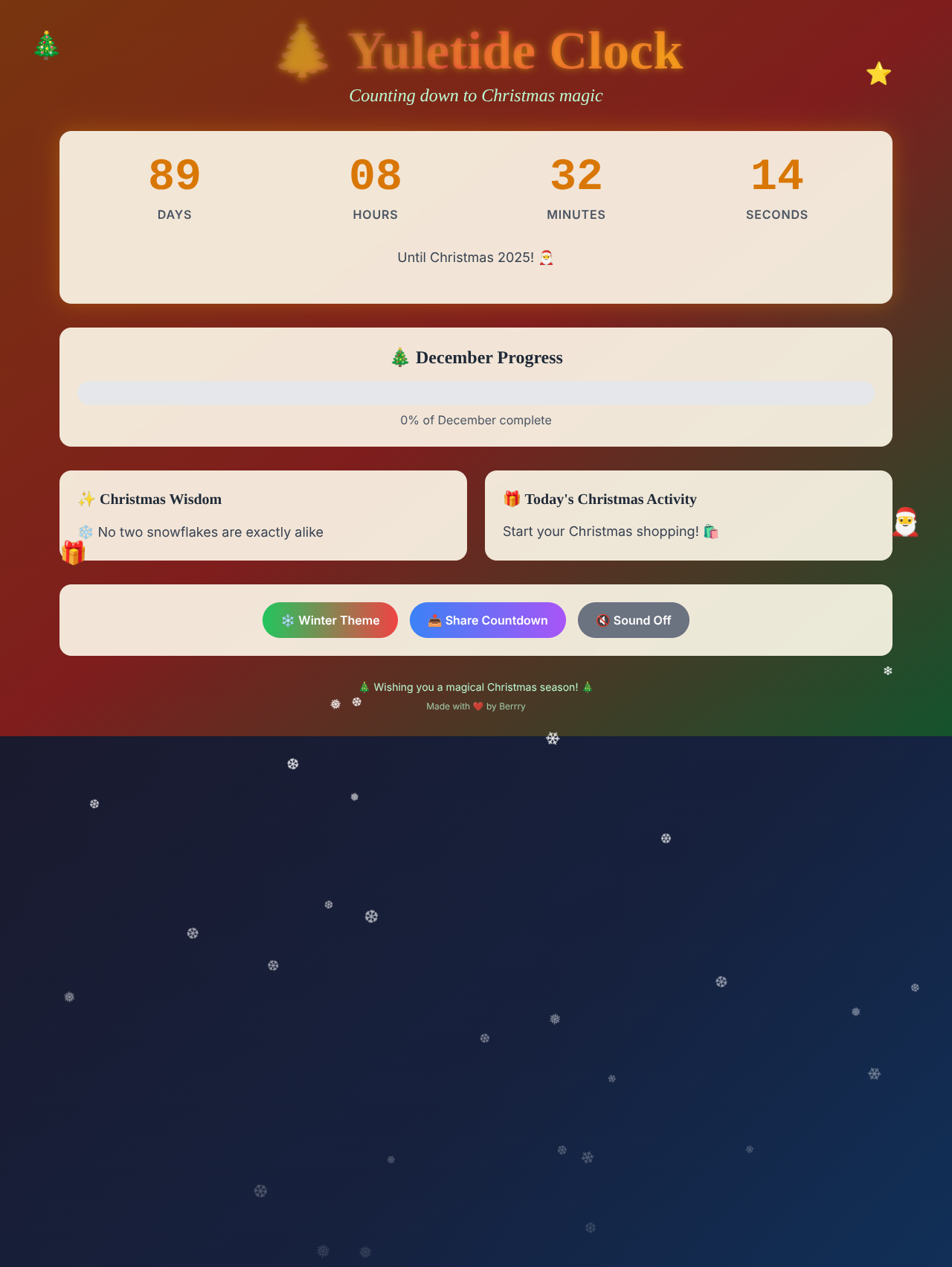 yuletide-clock app