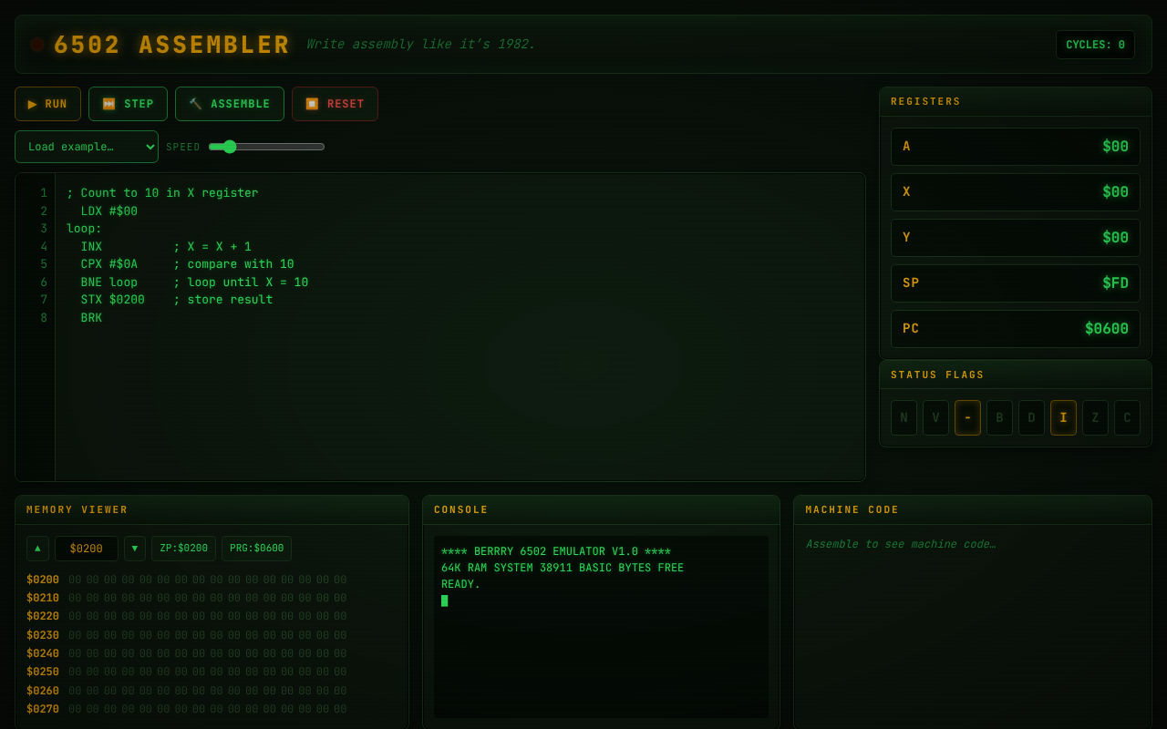 6502-assembler-emulator app