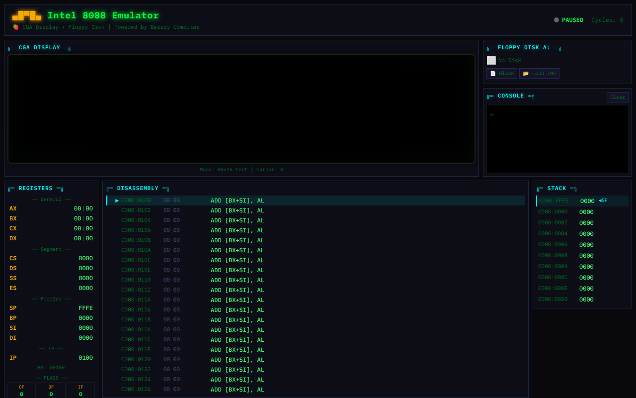 8088 Emulator screenshot
