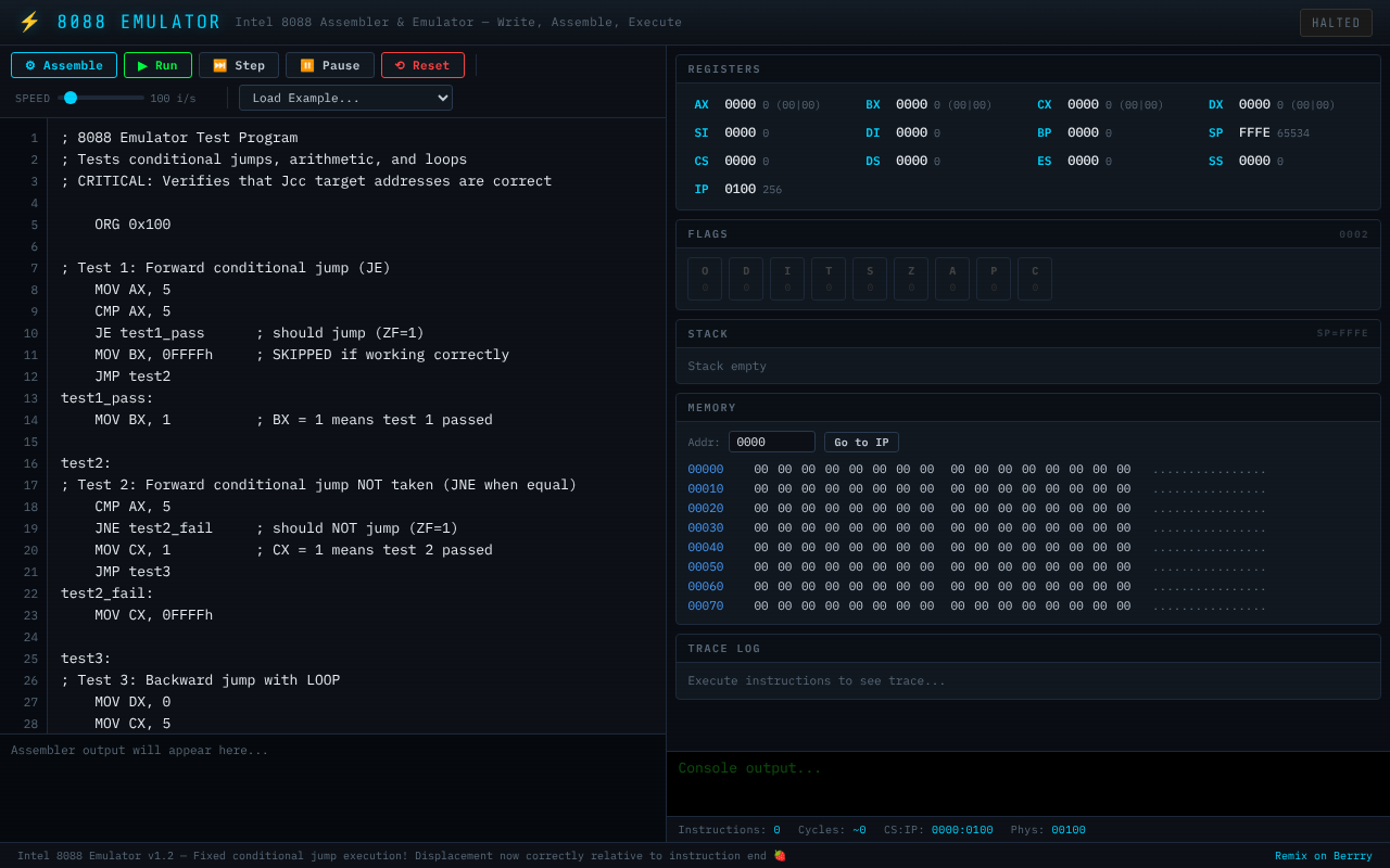 8088 Emulator screenshot