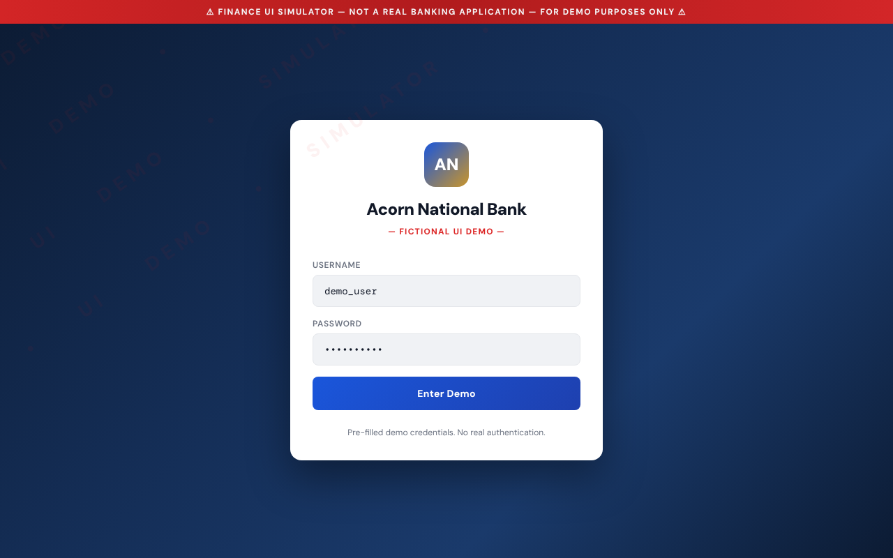 acorn-bank-demo app
