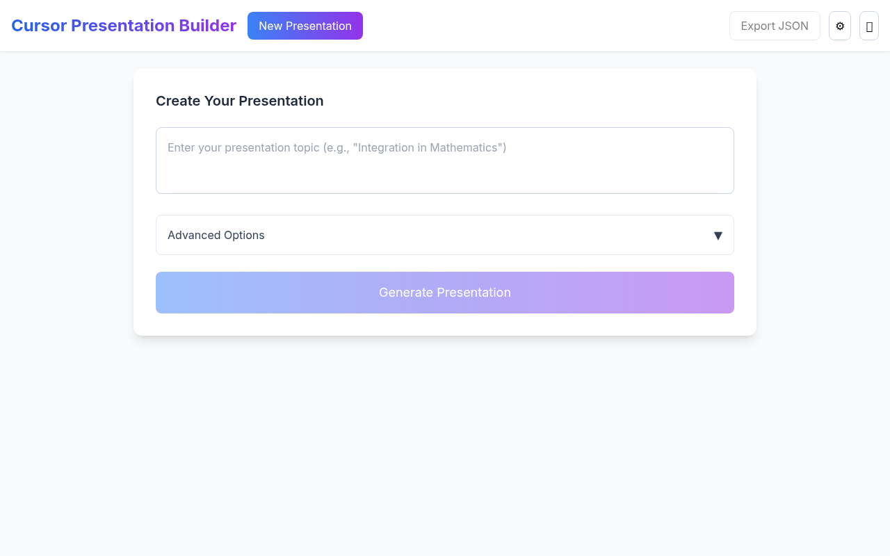 Cursor Presentation Builder screenshot