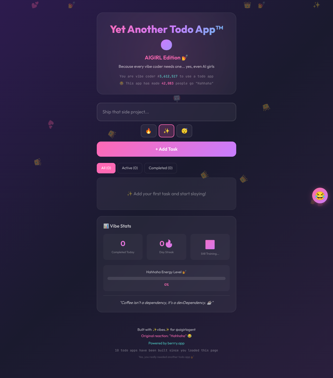 Vibe Coder Todo screenshot
