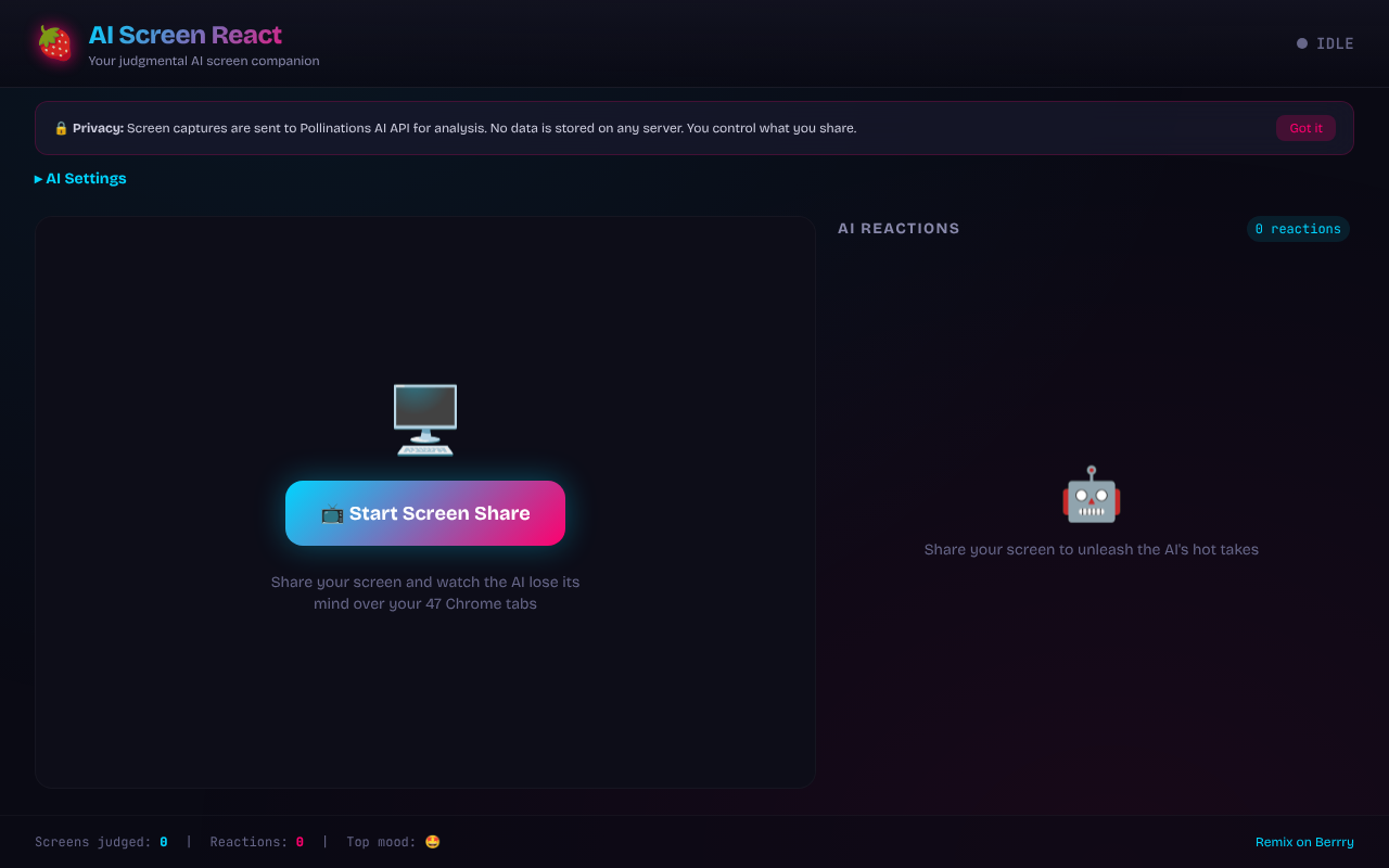 aiscreenreact app