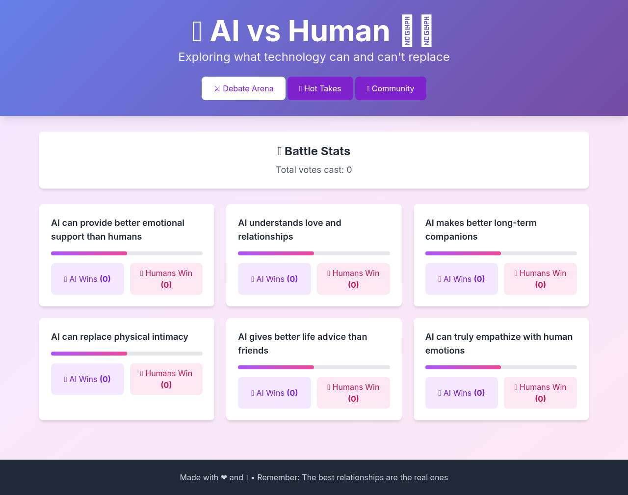 AI Human Debate Club screenshot