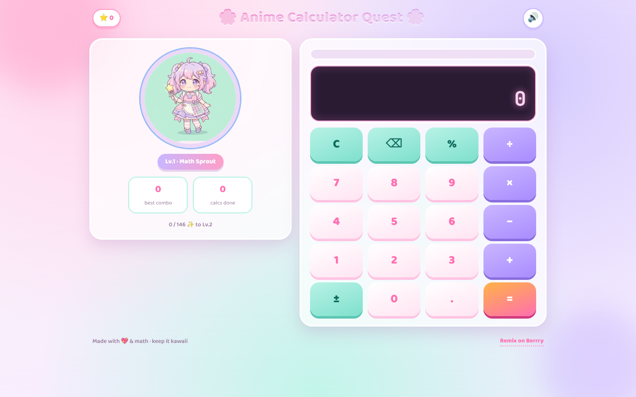 anime-calculator-quest app