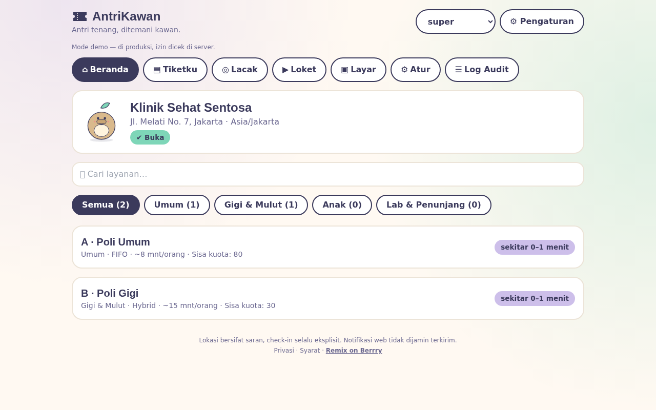 AntriKawan screenshot